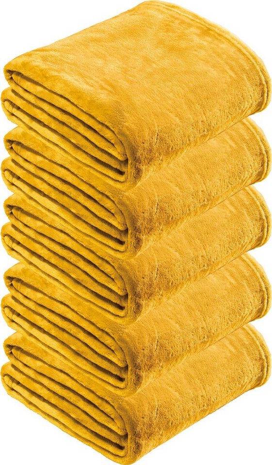 Wohndecke Fleece Wohndecke 5er-Pack Amarillo", REDBEST, Fleece Uni" von REDBEST