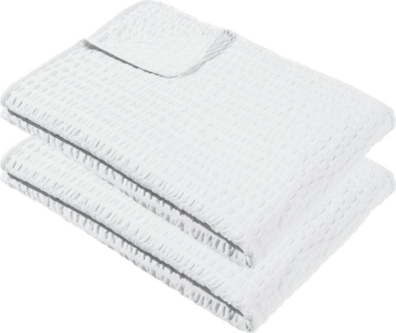 Wohndecke Sommerdecke "Detroit" 2er-Pack, REDBEST, Microfaser-Seersucker Uni von REDBEST