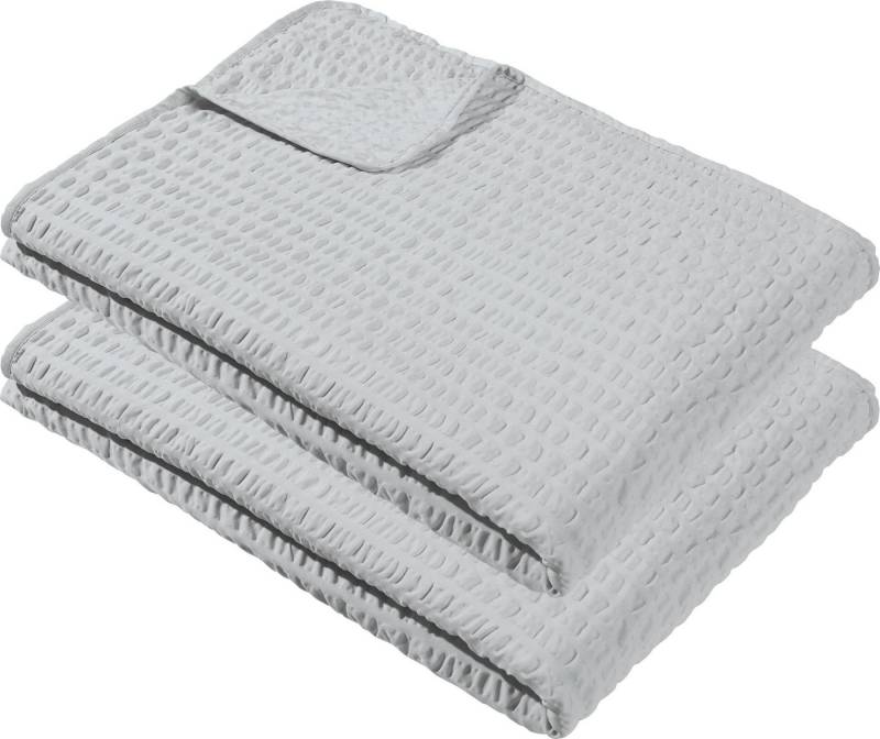 Wohndecke Sommerdecke "Detroit" 2er-Pack, REDBEST, Microfaser-Seersucker Uni von REDBEST
