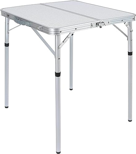 REDCAMP 0.6 m Samll Quadratischer Klappbarer Campingtisch, Tragbarer Faltbarer Picknicktisch mit verstellbarer Höhe für Strand Outdoor, 2 Höhen (25/69) von REDCAMP
