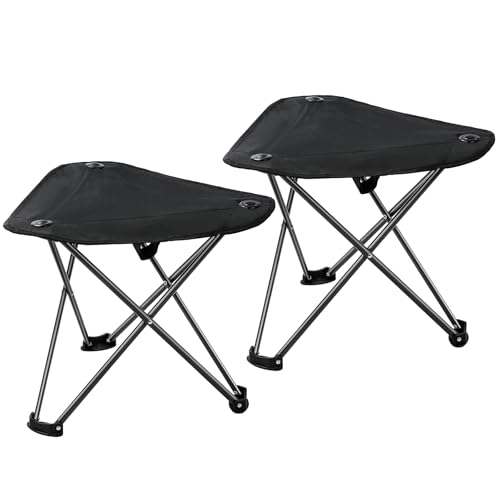 REDCAMP Klappbare Stativstühle mit breiter Sitzfläche, leicht, tragbar, Stativ-Sitzhocker, kleine Campingstühle für Erwachsene, Outdoor, Rucksackreisen, Angeln, Schwarz, 2 Stück REDCAMP Klappbare Stativstühle mit breiter Sitzfläche, leicht, tragbar, Stativ-Sitzhocker, kleine Campingstühle für Erwachsene, Outdoor, Rucksackreisen, Angeln, Schwarz, 2 Stück von REDCAMP