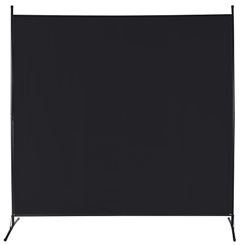REDCAMP Raumteiler Freistehend Trennwand 1 Teilig, 176x180 cm Tragbare Paravent klappbar Sichtschutz, Stoff Raumtrenner innen Outdoor für Schlafzimmer Wohnzimmer Büro Garten Balkon Terrasse, Schwarz von REDCAMP