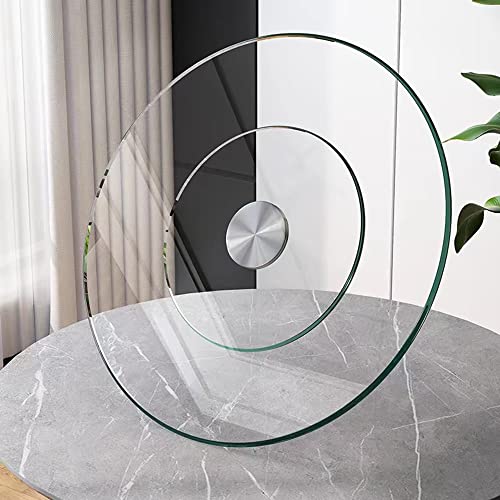 REDEXI Runder Lazy Susan Drehteller Für Tisch 60cm 70cm 80cm 100cm Servierplatte Gehärtetem Glas Drehplatte Rund Esstisch Drehteller Schwerlast (Size : 60cm/24in) von REDEXI