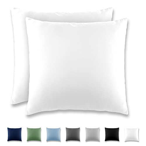 REDKEY Kissenbezug 40x40 cm - 2er Set Kopfkissenbezug - Mikrofaser Kissenhülle für Kissen, Kopfkissenbezüge mit Laschenvershluss, 40 x 40 Pillow Case - Weiß von REDKEY