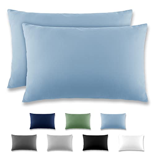 REDKEY Kissenbezug 40x60 cm - 2er Set Kopfkissenbezug - Mikrofaser Kissenhülle für Kissen, Kopfkissenbezüge mit Laschenvershluss, 40 x 60 Pillow Case - Hellblau von REDKEY