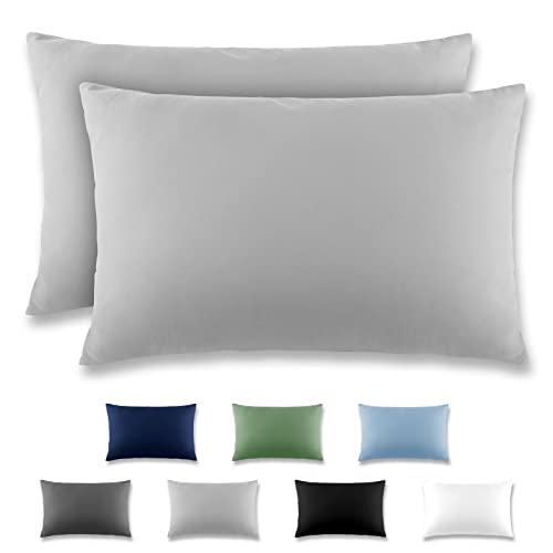 REDKEY Kissenbezug 40x70 cm - 2er Set Kopfkissenbezug - Mikrofaser Kissenhülle für Kissen, Kopfkissenbezüge mit Laschenvershluss, 40 x 70 Pillow Case - Hellgrau REDKEY Kissenbezug 40x70 cm - 2er Set Kopfkissenbezug - Mikrofaser Kissenhülle für Kissen, Kopfkissenbezüge mit Laschenvershluss, 40 x 70 Pillow Case - Hellgrau von REDKEY