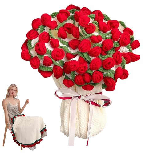 REDKNOT Blumenstrauß Decke Strickdecke 80x80cm Handgestrickte Rose Häkeldecke DIY Gehäkelte Blumen Decken Materialpaket Damen Florale Überwurfdecke Muttertag, (Unfertige Produkte) REDKNOT Blumenstrauß Decke Strickdecke 80x80cm Handgestrickte Rose Häkeldecke DIY Gehäkelte Blumen Decken Materialpaket Damen Florale Überwurfdecke Muttertag, (Unfertige Produkte) von REDKNOT