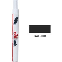 Redlack - Ausbesserungslack mit Filzstift Signalschwarz ral 9004 Seidenmatt Mehrflächen von REDLACK