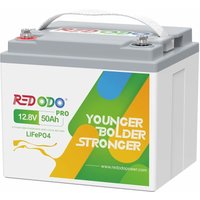 Redodo - 12V 50Ah Pro LiFePO4 Batterie mit 50A bms 100% 640Wh nutzbare Energie, 4000+ Zyklen bei 100% dod, ideal für Stromfall, Trolling Motor, von REDODO