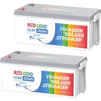 Redodo - LiFePO4 12V 200Ah Wiederaufladbare Lithium-Batterie Integrierte 100A bms 4000-15000 Zyklen 2560Wh Nutzbare Energie für HeimSolaranlage, von REDODO