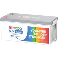 Redodo - LiFePO4 12V 200Ah Wiederaufladbare Lithium-Batterie Integrierte 100A bms 4000-15000 Zyklen 2560Wh Nutzbare Energie für HeimSolaranlage, von REDODO