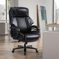 Redom - Bürostuhl Chefsessel Belastbarkeit 200 kg Bürostuhl 200 kg Ergonomischer Bürostuhl Lederdrehstuhl mit verstellbarer Lordosenstütze. von REDOM
