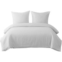 Dreiteiliges Bettbezug-Set (weiß). SD-Code: Bettbezug: 155 x 220 x 1, Kissenbezug: 80 x 80 x 2 von REDOM