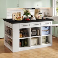 Esstisch 150x90x90cm ausziehbar 3 Schubladen und 3 Türen verstellbare Ablageplatten-MDF-Weiß Esstisch 150x90x90cm ausziehbar 3 Schubladen und 3 Türen verstellbare Ablageplatten-MDF-Weiß von REDOM