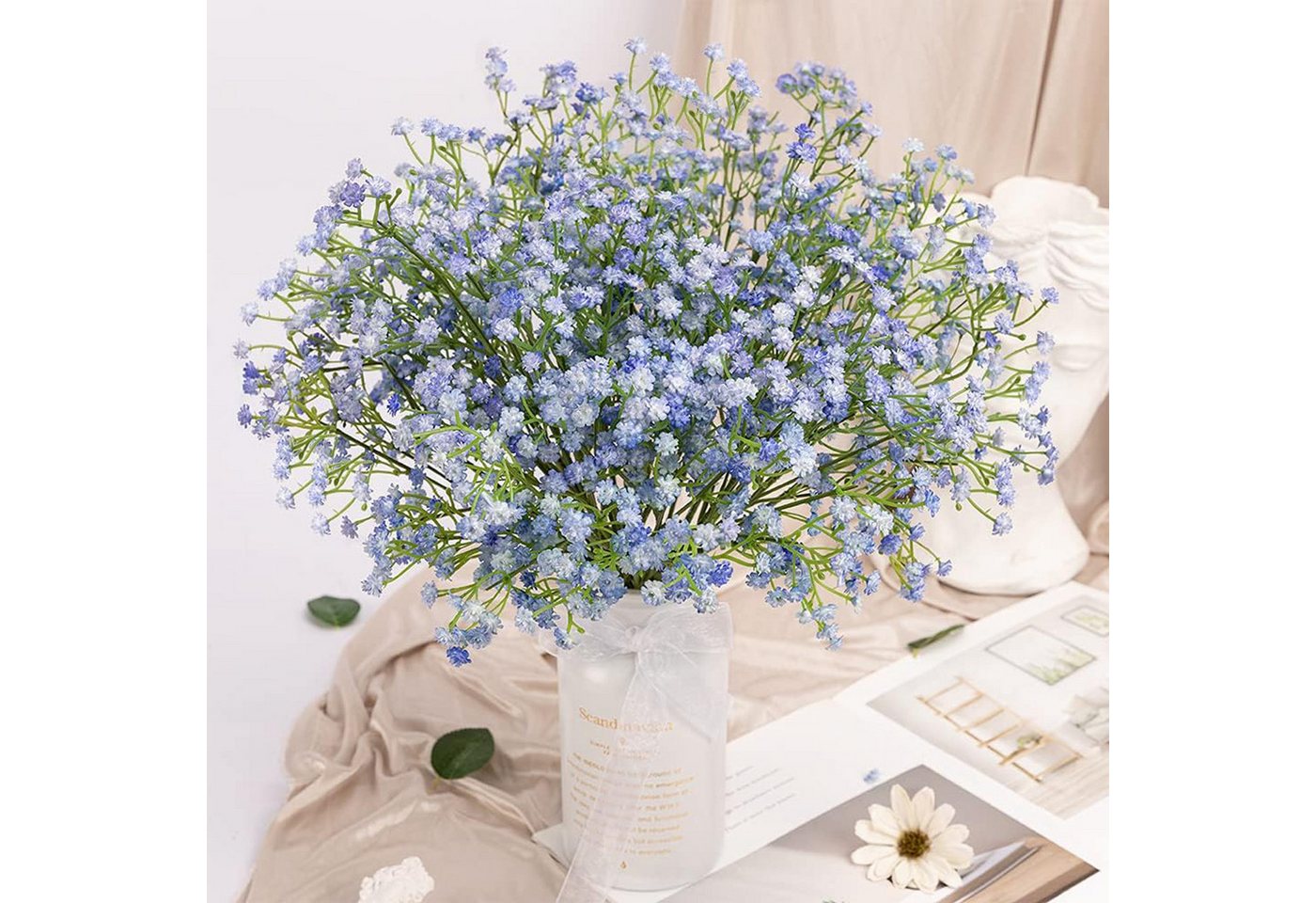 Kunstblume 10 Stiele künstliches Schleierkraut Brautsträuße Gypsophila, REDOM, Höhe 54 cm, Kunstpflanze für DIY Blumenarrangements Tischdekoration usw. Kunstblume 10 Stiele künstliches Schleierkraut Brautsträuße Gypsophila, REDOM, Höhe 54 cm, Kunstpflanze für DIY Blumenarrangements Tischdekoration usw. von REDOM