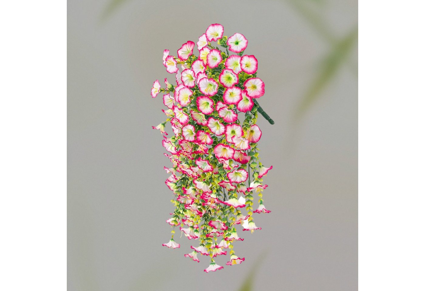Kunstranke 2 Stück künstliche Hängepflanzen Seidenblumen Set Petunie, REDOM, Höhe 75 cm, wetterfest UV-beständig Deko für Wohnzimmer Balkon Terrasse Garten usw von REDOM