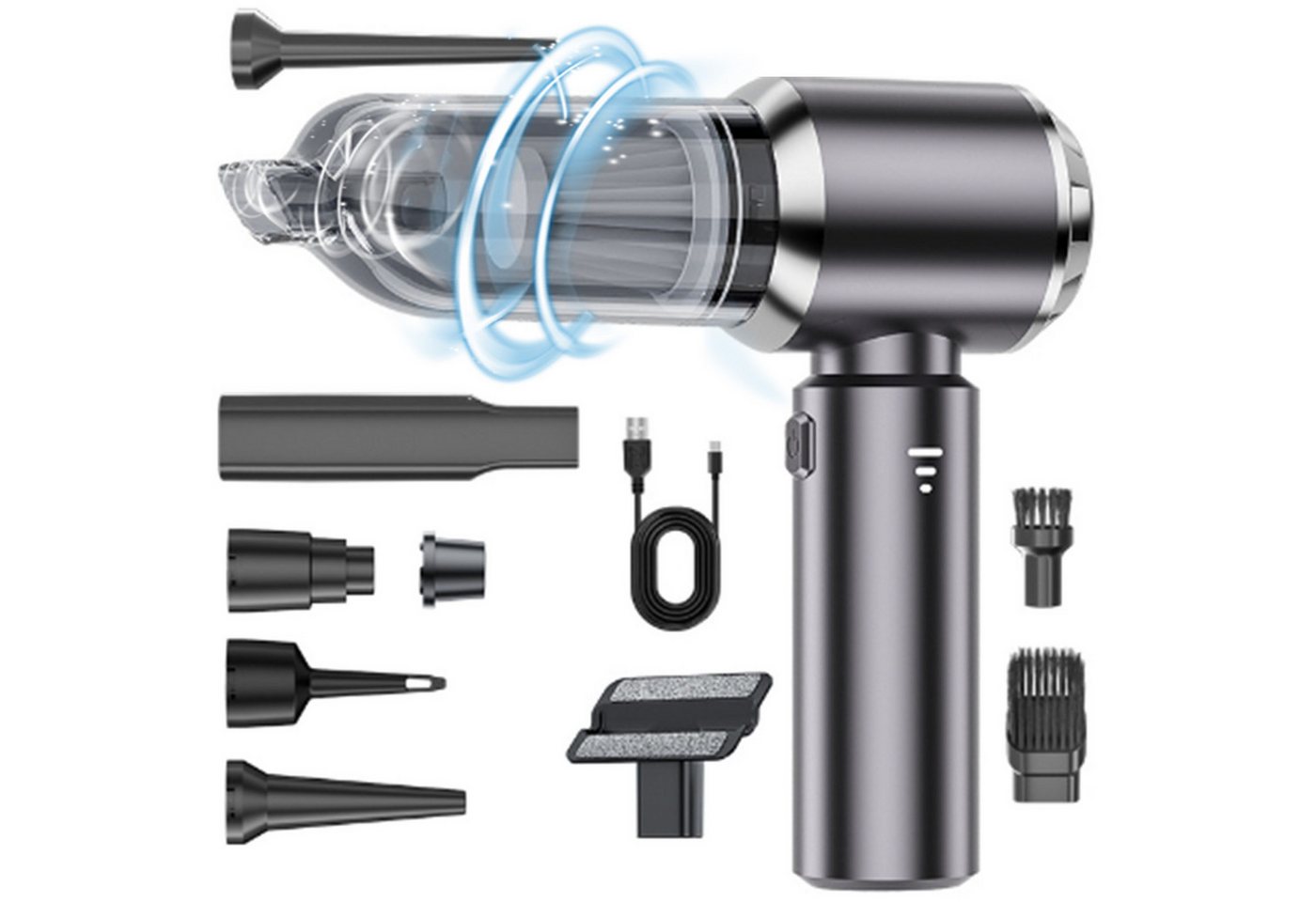 REDOM Akku-Handstaubsauger 3-in-1 Staubsauger kabellos Autostaubsauger mit starker Saugkraft, 100,00 W, Beutellos, 20000Pa 6000mA Tragbarer 3-in-1 Staubgebläse Trocken Auto Zuhause Büro von REDOM