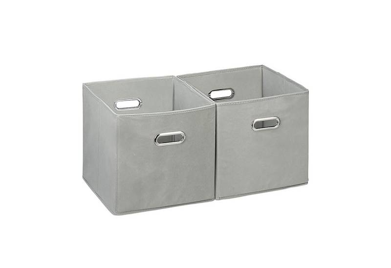 REDOM Aufbewahrungsbox 2er Set Faltboxen Regalkörbe mit Griffen 30x30x30 cm (Spielzeugkorb mit Griffe aus Stoff, 2 St., für Kleidung Spielzeug Kosmetik Bürobedarf Baby- und Haustierzubehör), für Schlafzimmer Wohnzimmer Büro usw. von REDOM