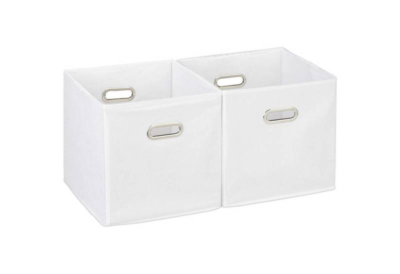 REDOM Aufbewahrungsbox 2er Set Faltboxen Regalkörbe mit Griffen 30x30x30 cm (Spielzeugkorb mit Griffe aus Stoff, 2 St., für Kleidung Spielzeug Kosmetik Bürobedarf Baby- und Haustierzubehör), für Schlafzimmer Wohnzimmer Büro usw. von REDOM