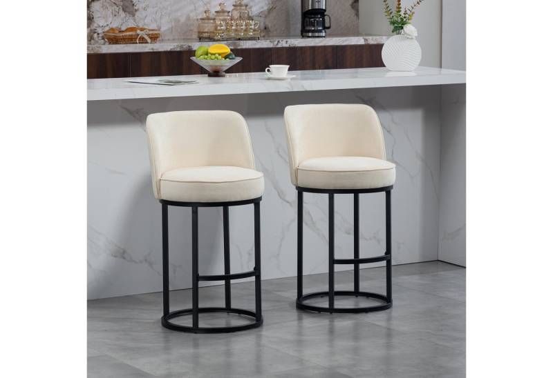 REDOM Barhocker 2er-Set mit Leinenpolster und Metallbeinen (bequeme Esszimmer- und Hausbarstühle), Barstühle Küchenstühle von REDOM