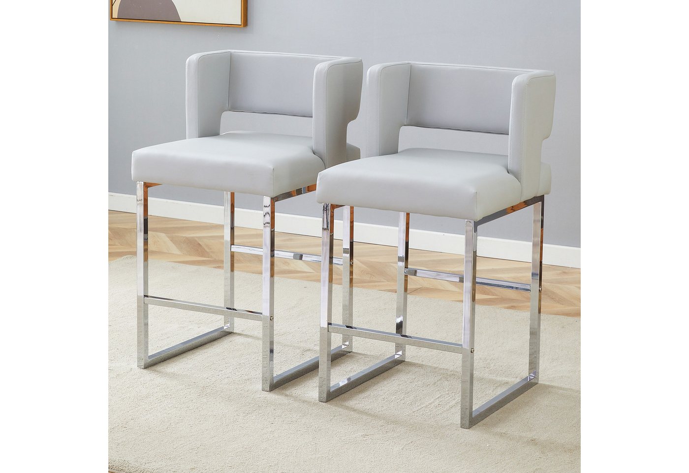 REDOM Barhocker Nordisch geprägte Barstühle mit klarem Design (mit quadratischem Design,mit komfortablem Polstersitz., 2 St., 41.4cm*49.5cm*91.4cm) von REDOM