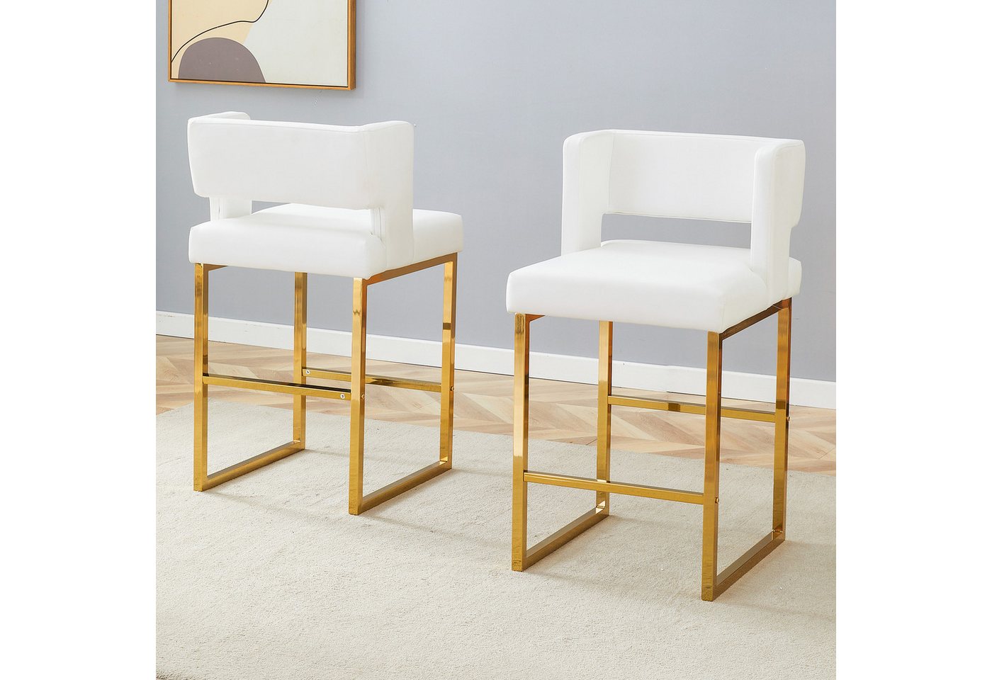 REDOM Barhocker Nordisch geprägte Barstühle mit klarem Design (mit quadratischem Design,mit komfortablem Polstersitz., 2 St., 41.4cm*49.5cm*91.4cm) von REDOM