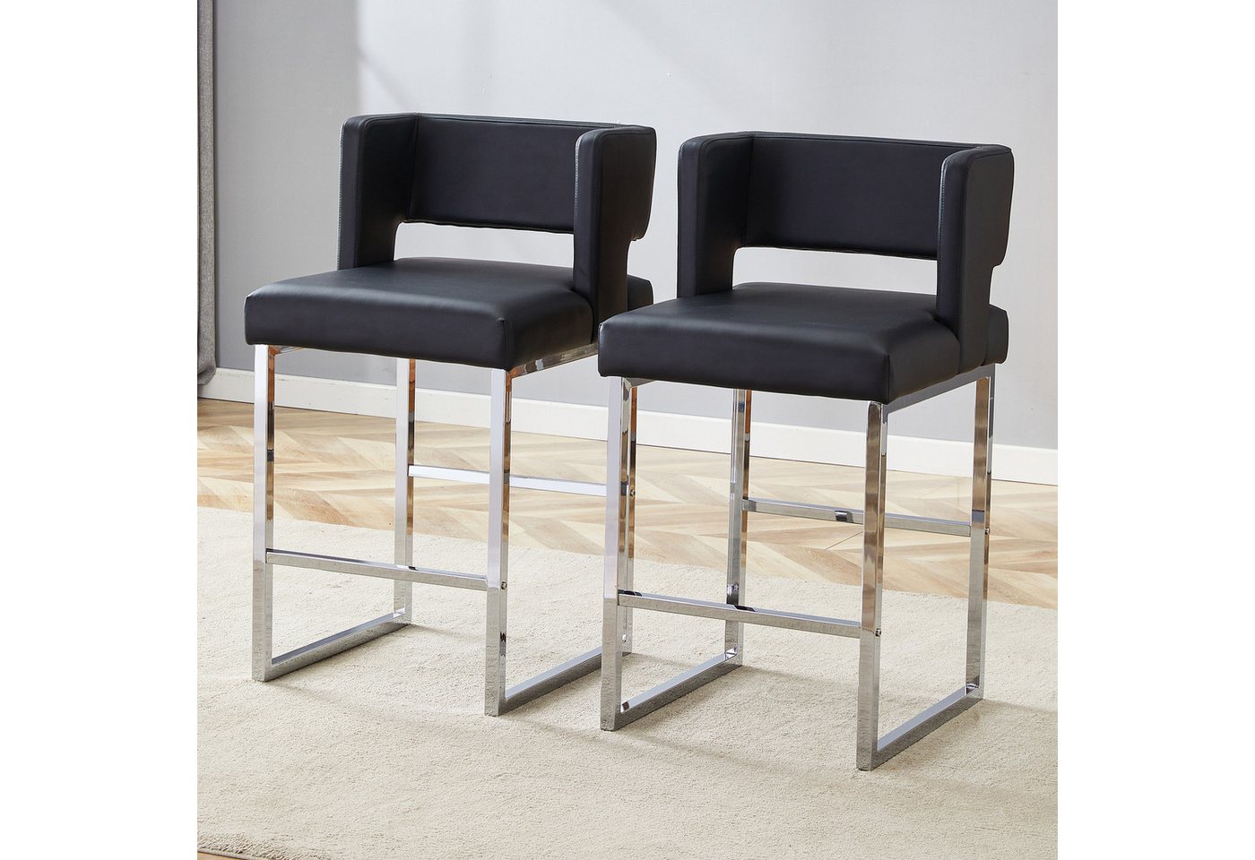 REDOM Barhocker Nordisch geprägte Barstühle mit klarem Design (mit quadratischem Design,mit komfortablem Polstersitz., 2 St., 41.4cm*49.5cm*91.4cm) von REDOM