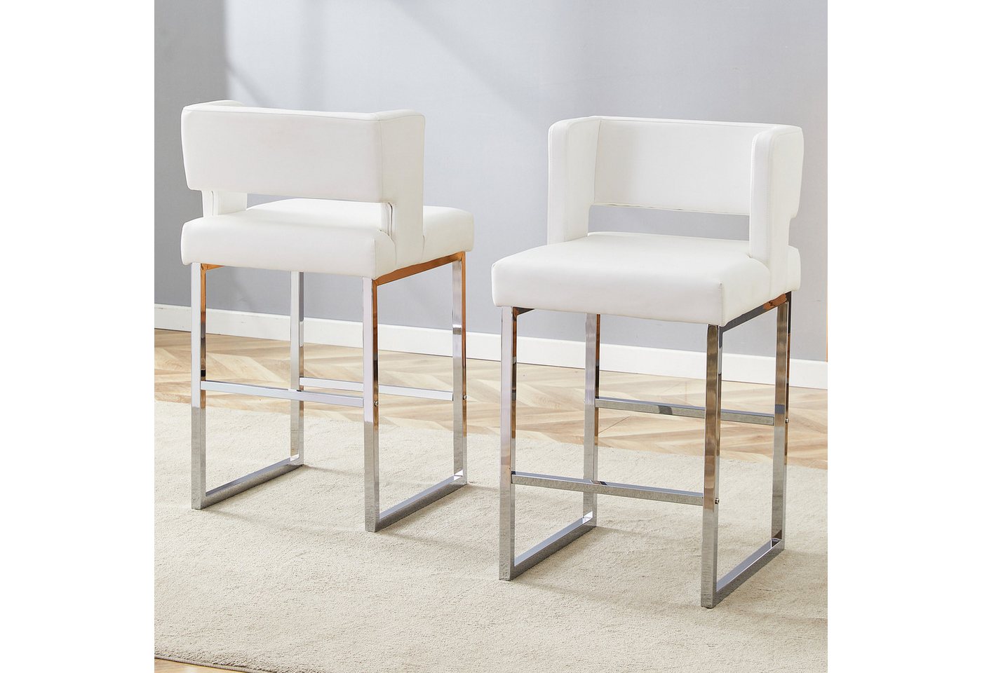 REDOM Barhocker Nordisch geprägte Barstühle mit klarem Design (mit quadratischem Design,mit komfortablem Polstersitz., 2 St., 41.4cm*49.5cm*91.4cm) von REDOM