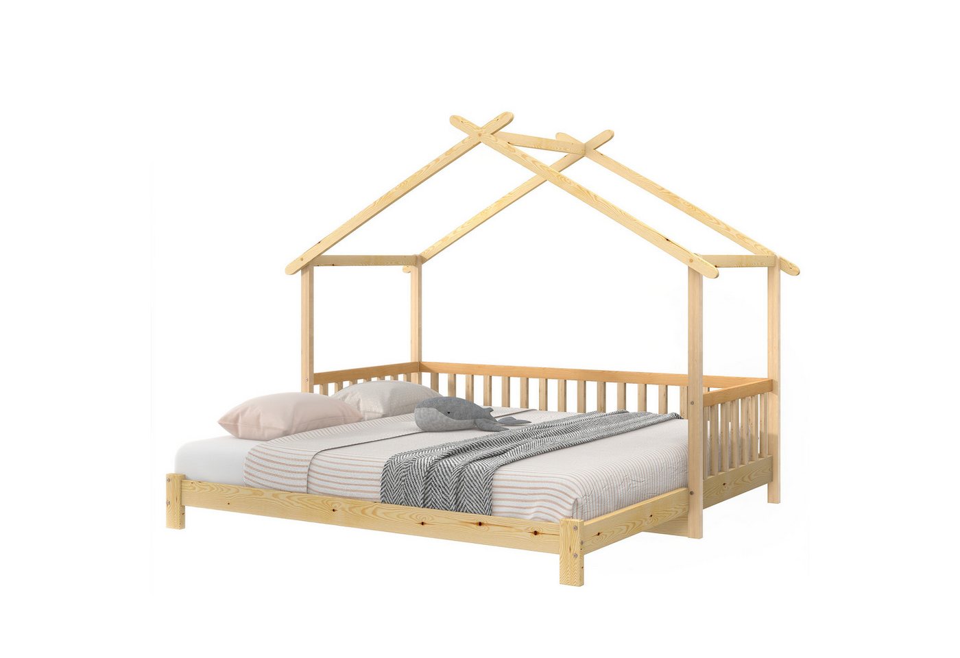REDOM Bett Erweiterbares Baumhausbett, Hausbett, Kinderbett 200x90cm (Das Bett enthält keine Matratze), Ohne Matratze von REDOM