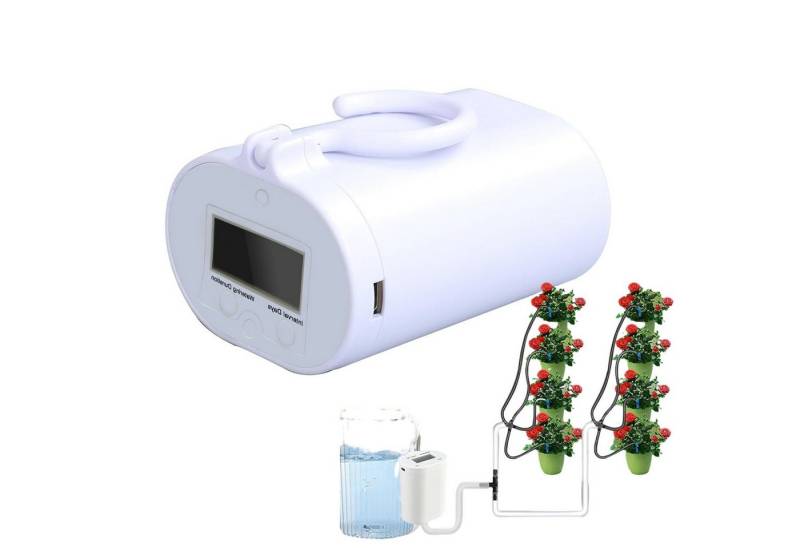 REDOM Bewässerungssteuerung Automatisches Bewässerungssystem Tropfbewässerung Sprinkler, (Bewässerungsset, kann 1 oder 8 Pflanzentöpfe bewässern), mit Timer Display USB-Stromversorgung Wassermangelalarm von REDOM