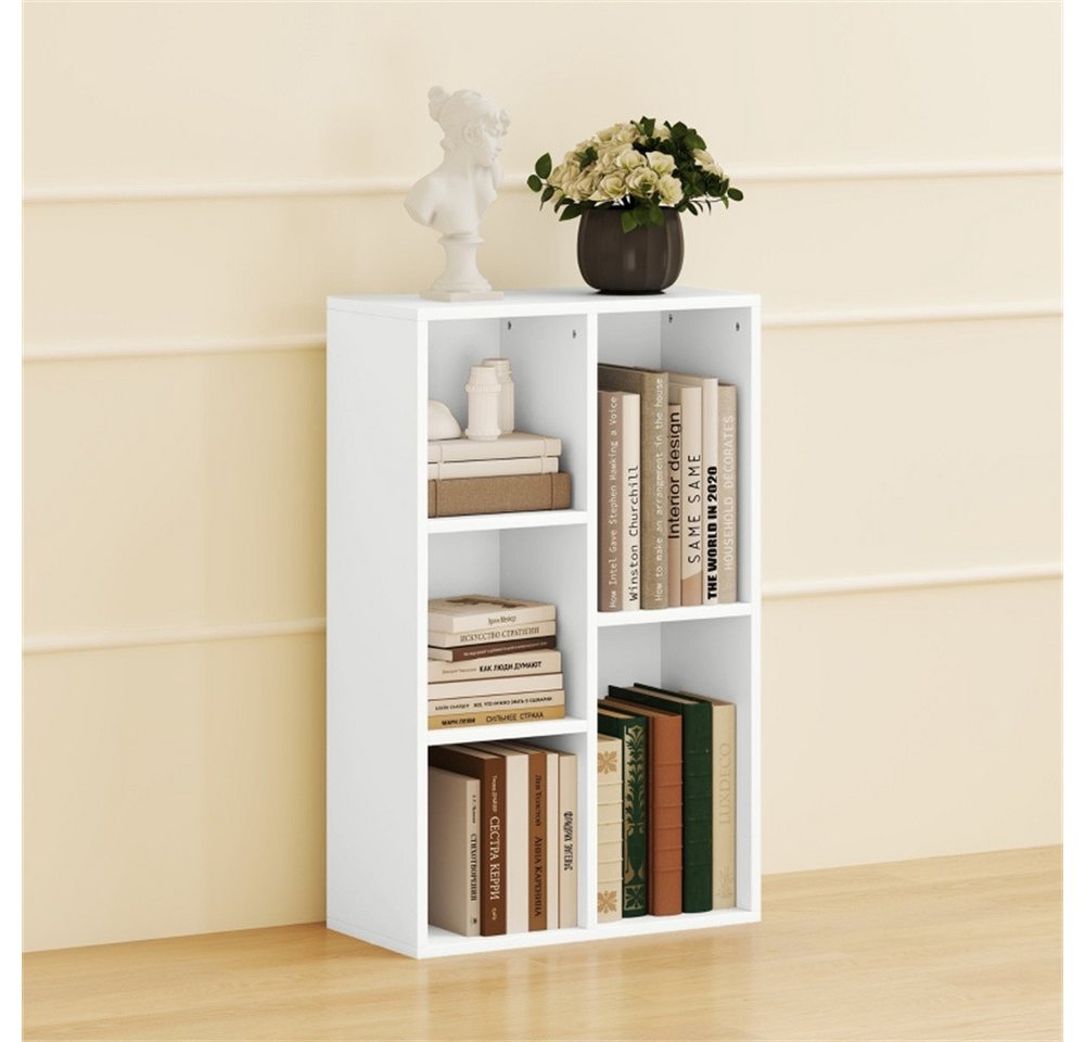 REDOM Bücherregal Moderner Standregal, 5 Fächer mit Viel Stauraum, Kippschutz & Flexible Ausrichtung. 1-tlg. von REDOM