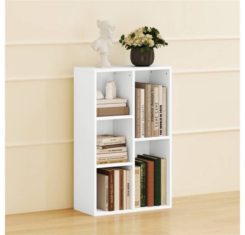 REDOM Bücherregal Moderner Standregal, 5 Fächer mit Viel Stauraum, Kippschutz & Flexible Ausrichtung. 1-tlg. von REDOM
