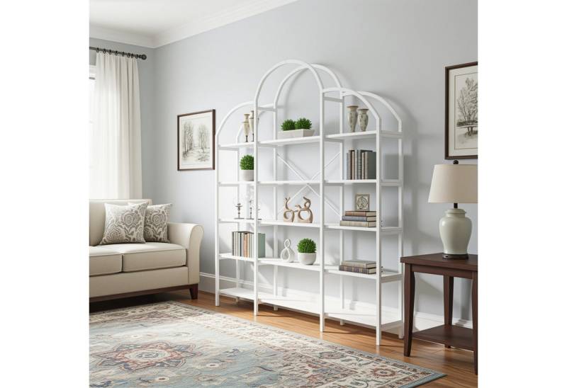 REDOM Bücherregal Regal im modernen Stil, Wolkenform, 5 Regalböden aus Stahlrohr und MDF,Weiß. 1-tlg. REDOM Bücherregal Regal im modernen Stil, Wolkenform, 5 Regalböden aus Stahlrohr und MDF,Weiß. 1-tlg. von REDOM