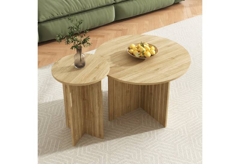 REDOM Couchtisch 2-teiliges Nest-Tisch-Set (Wohnzimmertisch, 2-St., 76*76*50 cm + 40*40*56,5 cm), Holz-Nest-Tisch-Set von REDOM