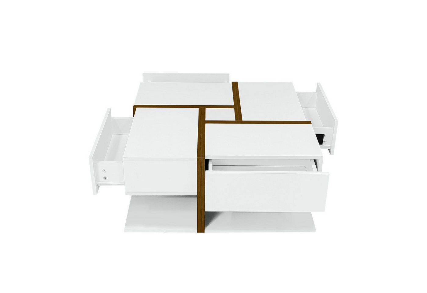 REDOM Couchtisch Kaffeetisch Sofatisch Wohnzimmertisch (einzigartige Farbabstimmung und Liniendesign), Beistelltisch mit geometrische Design von REDOM