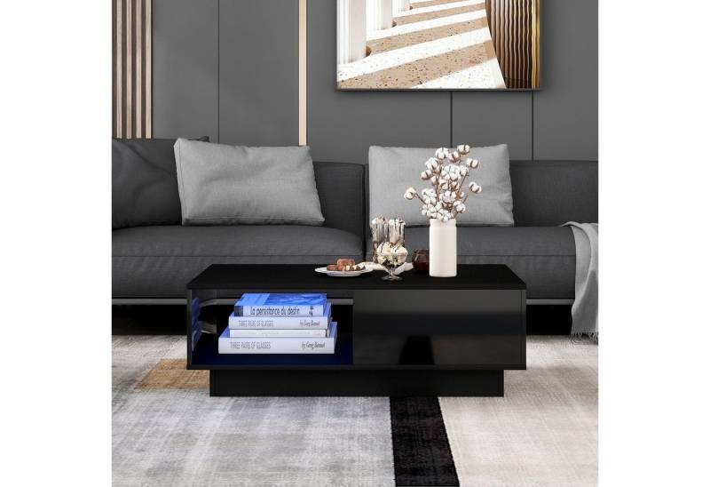 REDOM Couchtisch LED Wohnzimmertisch moderner Sofatisch (Wohnzimmertisch mit LED-Licht), 15 Farben für Teetisch, Haushaltsdekoration (95 x 55 x 32 cm) von REDOM
