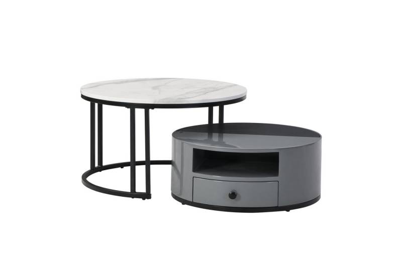 REDOM Couchtisch Tischplatte in Patchwork-Design (2-St), Kaffeetisch mit Schubladen. von REDOM