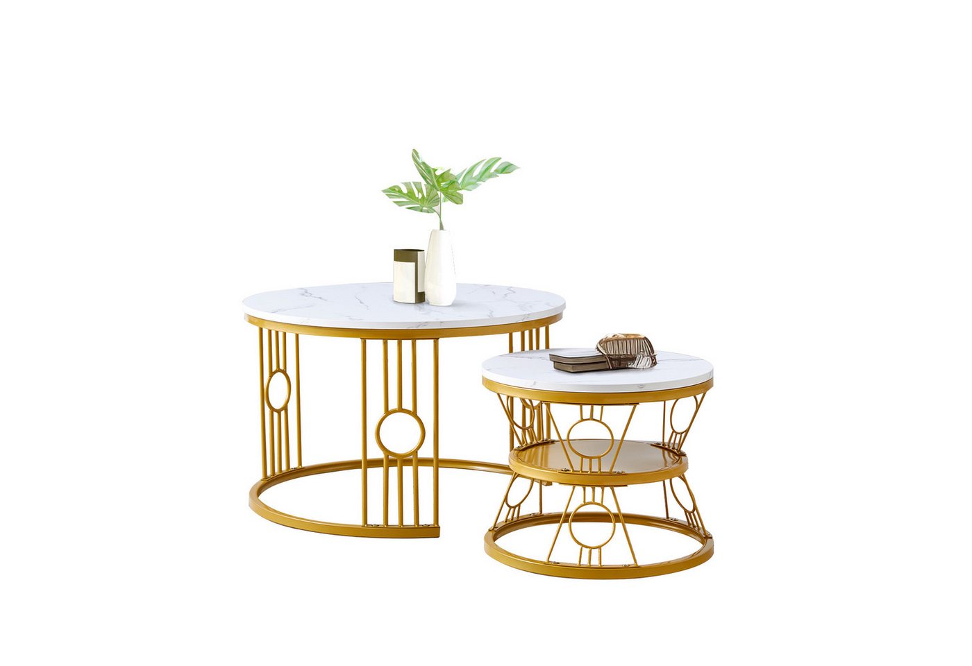 REDOM Couchtisch und 2er Set, Beistelltisch für Schlafzimmer Balkon (Solid und Dauerhaft Smart Einzigartigrd Design Safety Design, 2-St) von REDOM