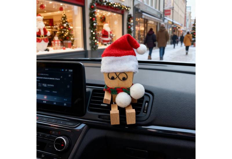 REDOM Dekofigur Auto Deko Holz Wackelfigur lustige Wackelpuppe Armaturenbrett Deko (mit 12 Emoji-Magneten zum Austauschen und Kombinieren, 1 St., Geschenk mit fröhlicher Ausstrahlung), Handgefertigte Figur fürs Armaturenbrett Schreibtisch Regal von REDOM