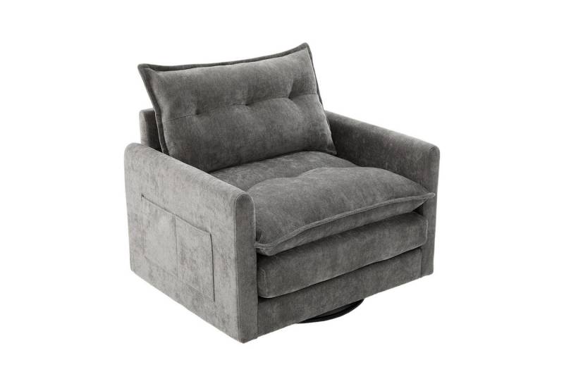 REDOM Drehstuhl 360° drehbarer Loungesessel mit Armlehnen (Sessel im modernen Stil mit Kissen), für Erwachsene & Senioren von REDOM