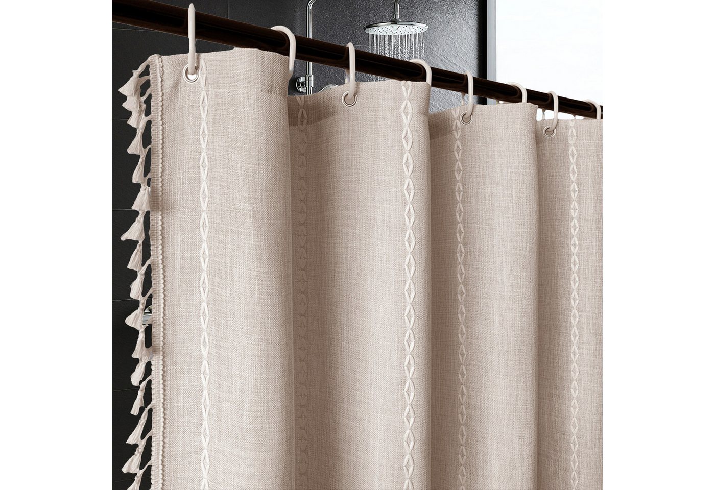 REDOM Duschvorhang Badvorhang Badewannenvorhang Dusche Badezimmer Vorhang Vorhänge Breite 183 cm (183x183 cm Wasserabweisend Anti-schimmel Waschbar 12 Duschvorhangringe, Boho-Chic rustikales Landhaus-Badezimmer-Dekor), für Badezimmer Haus Hotel Wohnung Wohnmobil Wohnheim REDOM Duschvorhang Badvorhang Badewannenvorhang Dusche Badezimmer Vorhang Vorhänge Breite 183 cm (183x183 cm Wasserabweisend Anti-schimmel Waschbar 12 Duschvorhangringe, Boho-Chic rustikales Landhaus-Badezimmer-Dekor), für Badezimmer Haus Hotel Wohnung Wohnmobil Wohnheim von REDOM
