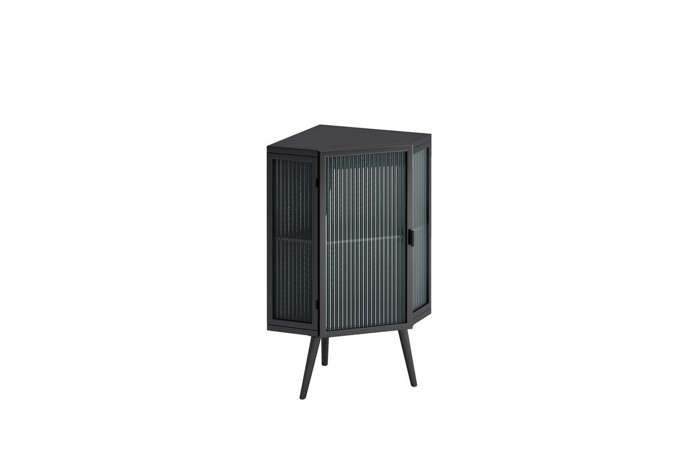 REDOM Eckschrank Moderner Eckschrank aus Eisenrahmen und gehärtetem Glas (mit verstellbarem Regalboden, für Badezimmer, Wohnzimmer und Schlafzimmer) von REDOM