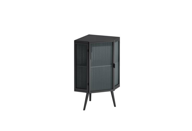 REDOM Eckschrank Moderner Eckschrank aus Eisenrahmen und gehärtetem Glas (mit verstellbarem Regalboden, für Badezimmer, Wohnzimmer und Schlafzimmer) von REDOM