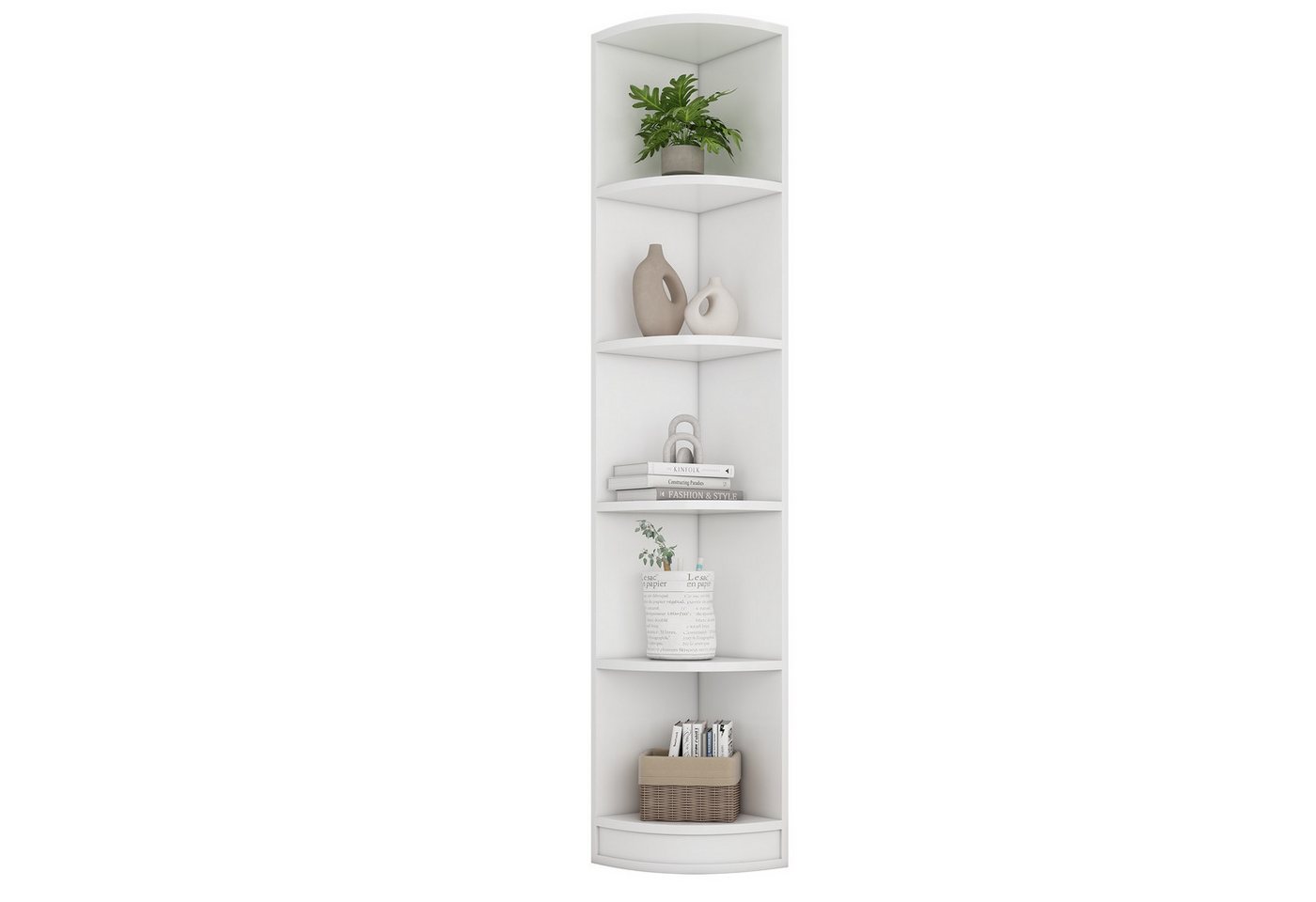 REDOM Eckschreibtisch Eckbücherregal,Lagerregal (Weißes Eckbücherregal aus MDF, 5-stöckig, platzsparendes Design, starke Tragkraft, einfache Montage für Wohnzimmer, Büro & Schlafzimmer, 42 x 30 x 180cm) REDOM Eckschreibtisch Eckbücherregal,Lagerregal (Weißes Eckbücherregal aus MDF, 5-stöckig, platzsparendes Design, starke Tragkraft, einfache Montage für Wohnzimmer, Büro & Schlafzimmer, 42 x 30 x 180cm) von REDOM