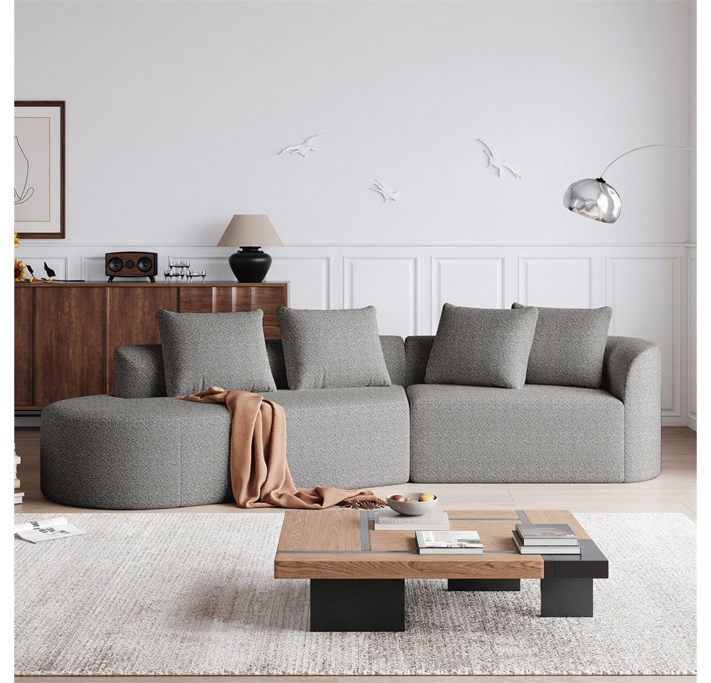 REDOM Ecksofa Modernes Chenille-Sofa, 4-Sitzer, übergroß & modern gepolstert, geschwungenes Ecksofa mit extra tiefer Sitzfläche & 4 Kissen 1 Teile, mit Relaxfunktion REDOM Ecksofa Modernes Chenille-Sofa, 4-Sitzer, übergroß & modern gepolstert, geschwungenes Ecksofa mit extra tiefer Sitzfläche & 4 Kissen 1 Teile, mit Relaxfunktion von REDOM
