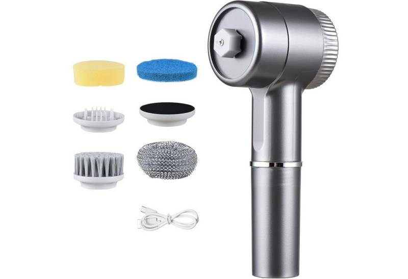 REDOM Elektro-Oberflächenbürste Elektrische Reinigungsbürste Akku Spin Scrubber, Geschirrbürste, mit LED-Anzeige 5 austauschbare Reinigungsaufsätze 3 Geschwindigkeiten, effizient, leicht, tragbar für Bad Küche Fliesen Teppiche Möbel von REDOM