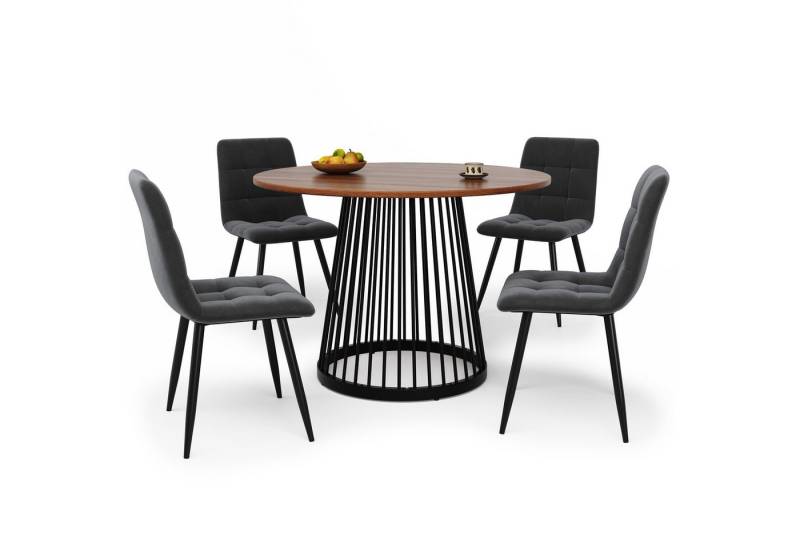 REDOM Essgruppe Moderner runder Esstisch,Esstisch-Set, (Stuhl:44*41*86 Esstisch:Durchmesser 80 cm, Höhe 76 cm) von REDOM