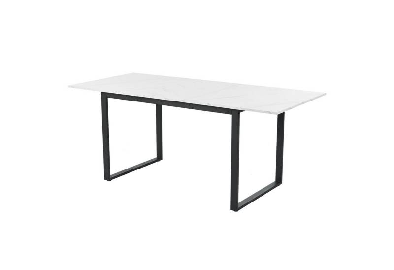 REDOM Esstisch Esstisch Teleskoptisch,Moderne Esstisch,Esszimmer-Set (Ausziehbarer Esstisch mit Metallgestell & MDF-Tischplatte in Marmoroptik - Flexibel anpassbar 140/180x80x75cm, stabile Metallverbindung, für Heim & Büro - 60kg Tragkraft, mit ausziehbaren Schienen für größere Gruppen, 1-St., Tischplatte Mit Marmormustern), Doppelnutzung für Heim & Büro,140/180x80x75cm von REDOM