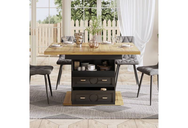 REDOM Esstisch Flexibler Kompakter Küchentisch (Ausziehbarer Esstisch mit Stauraum, Holzmaserung, für Esszimmer, Küche und Balkon, perfekt für 6 Personen, pflegeleicht und stabil, 1-St., 110-140×80 cm) REDOM Esstisch Flexibler Kompakter Küchentisch (Ausziehbarer Esstisch mit Stauraum, Holzmaserung, für Esszimmer, Küche und Balkon, perfekt für 6 Personen, pflegeleicht und stabil, 1-St., 110-140×80 cm) von REDOM