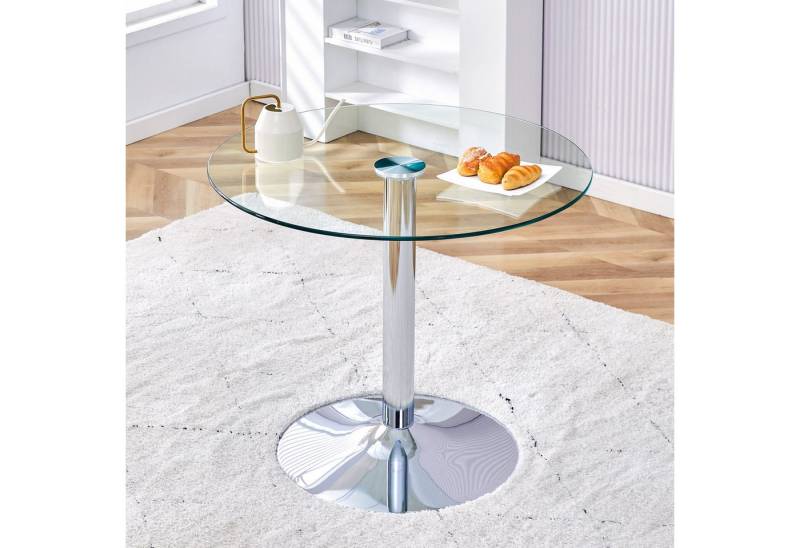 REDOM Esstisch Reduziertes Design mit moderner Ästhetik (mit stabiler Metallbasis Transparent, 1-St., 85*76) von REDOM